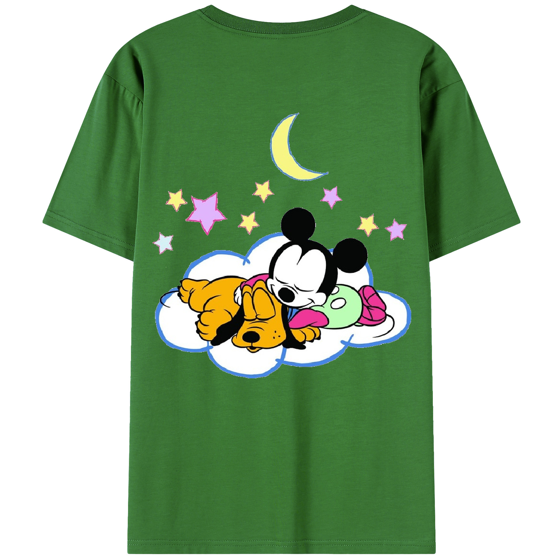 （画像用） ミッキーマウス Mickey Mouse レディース半袖Tシャツ(バックプリント)